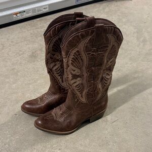 Coconuts by Matisse Charlene Brown Western Cowboy Boots Women's Size 7.5